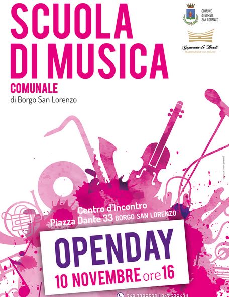 Locandina Open Day Scuola Comunale di Musica di Borgo