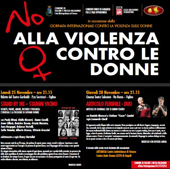 Manifesto iniziative a Figline e Incisa contro la violenza sulle donne