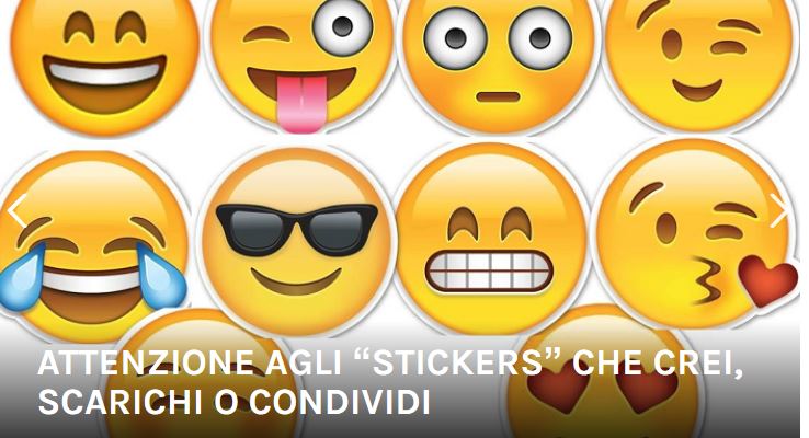 Banner sugli stickers sul sito della Polizia Postale