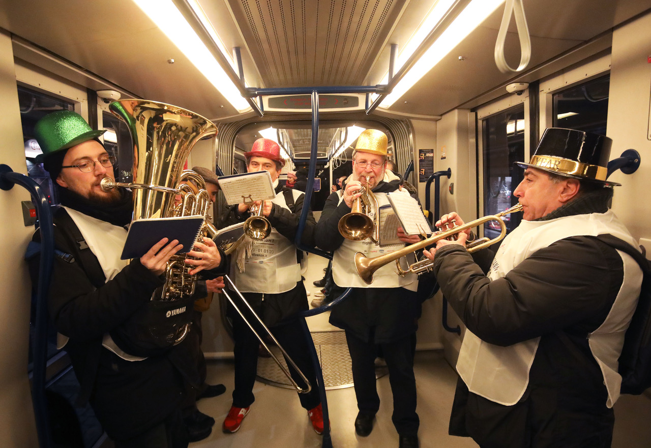 Musicisti sulla tramvia
