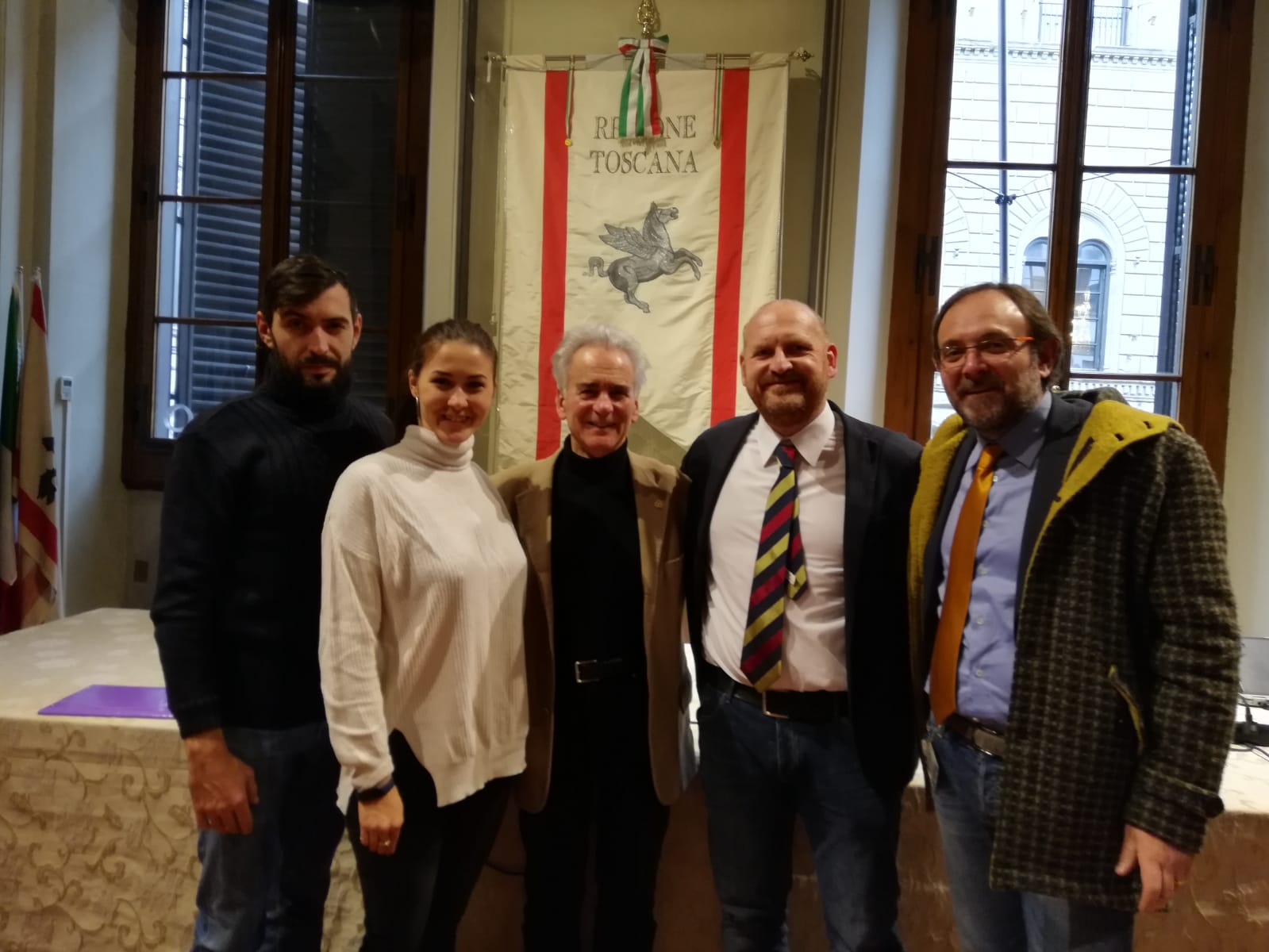 Sergio Nardoni, gli allievi, sindaco e vice Barberino Tavarnelle