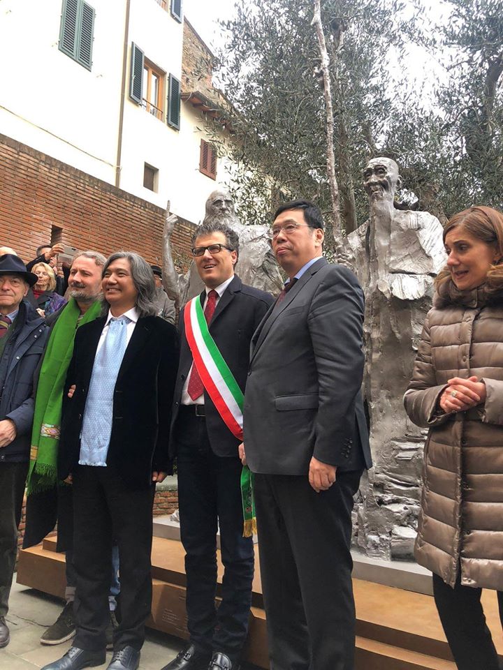 Inaugurazione della scultura di Wu Weishan a Vinci