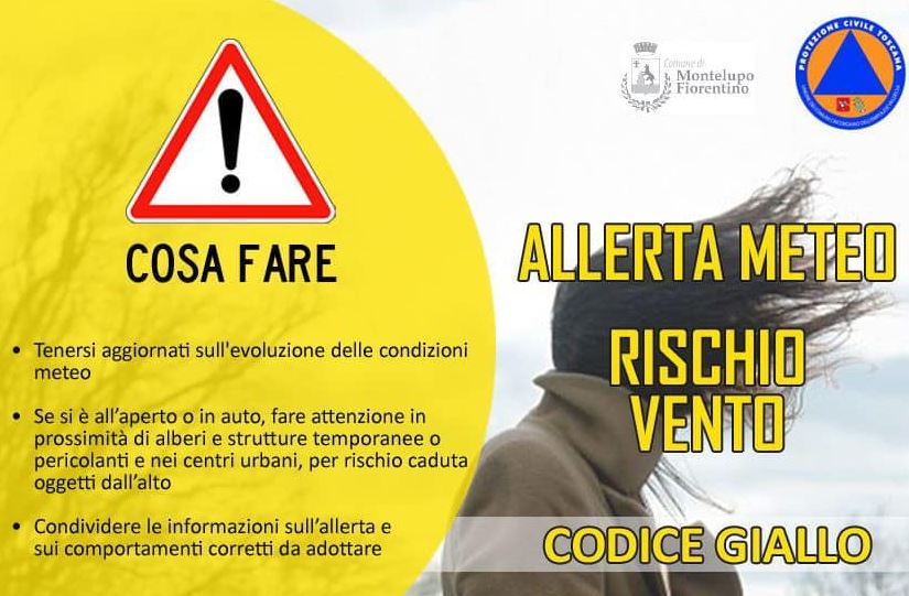 Banner del Comune di Montelupo per l'allerta vento