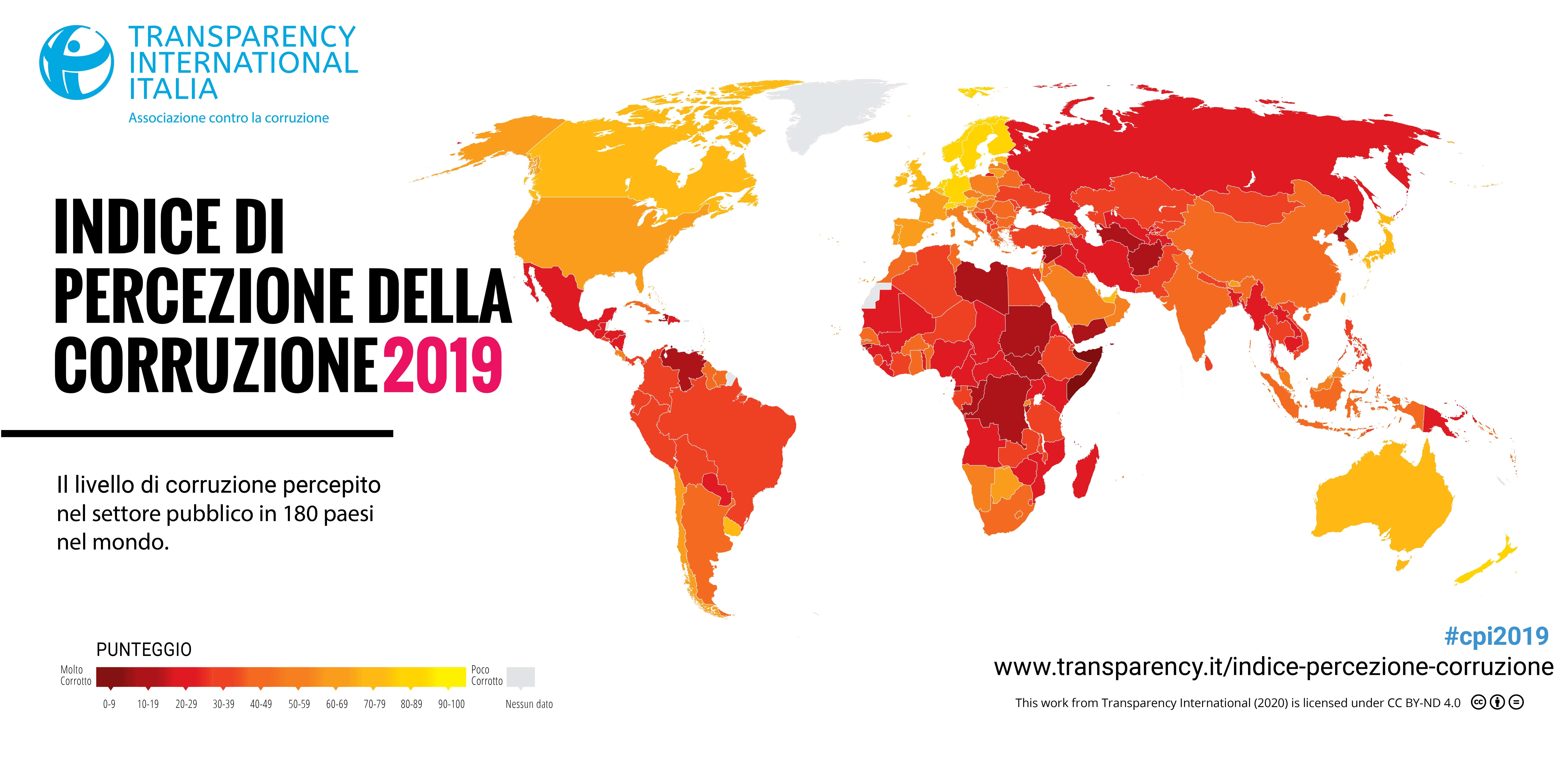 Mappa della corruzione 2019 sul sito /www.transparency.it