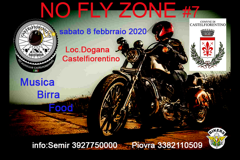  No Fly Zone, festa “Biker” a Dogana - volantino