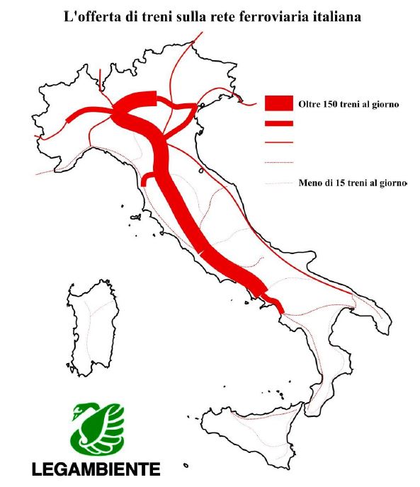 L'offerta di treni sulla rete ferroviaria italiana