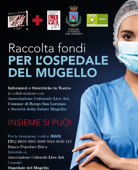Manifesto raccolta fondi per l'ospedale di Borgo