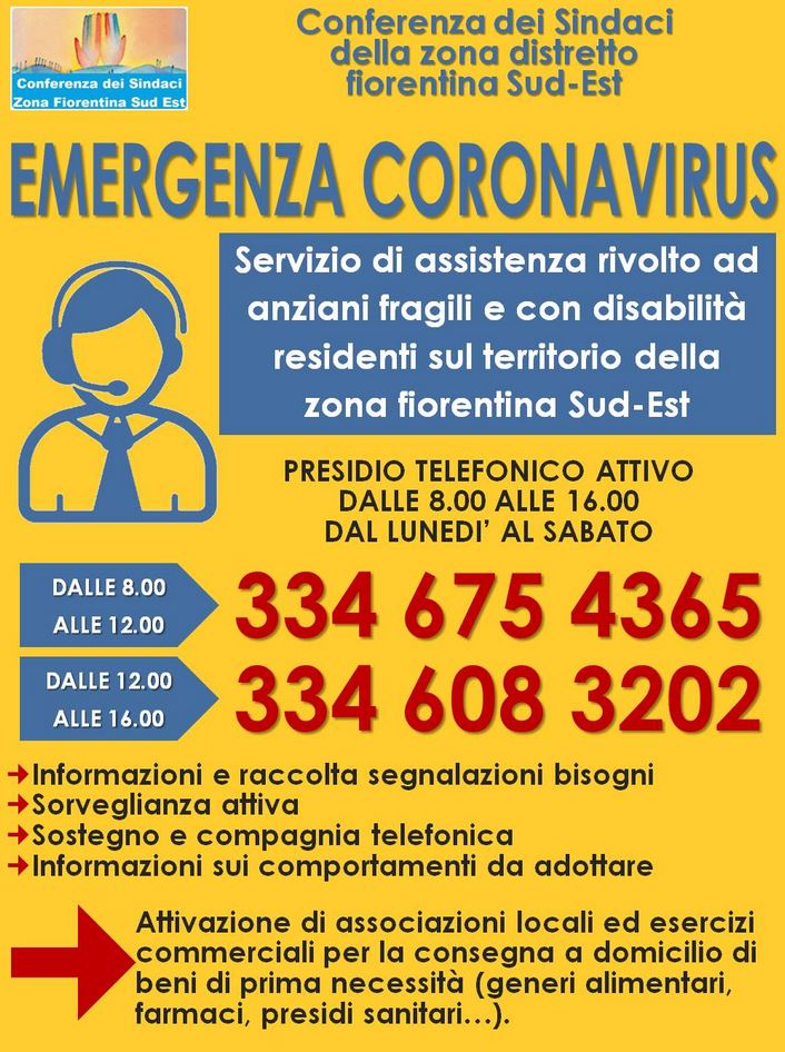 Volantino assistenza soggetti fragili Area Sud-Est Fiorentina