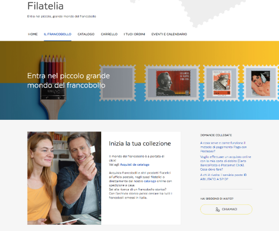 Nuovo sito filatelia Poste Italiane (Immagine da comunicato)