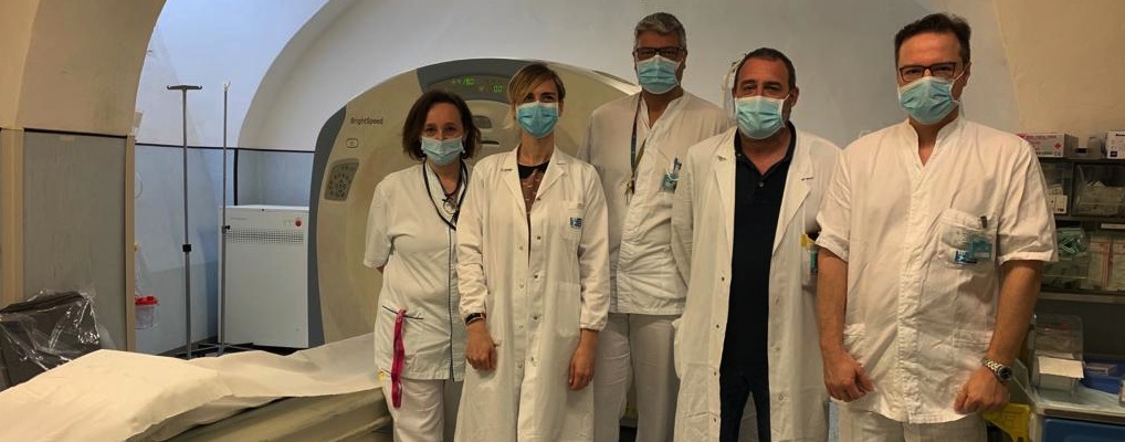 Da sx  Bucchianeri, la dottoressa Melani, dottor Viviani con i tecnici Russo e Ricci (Foto da comunicato)