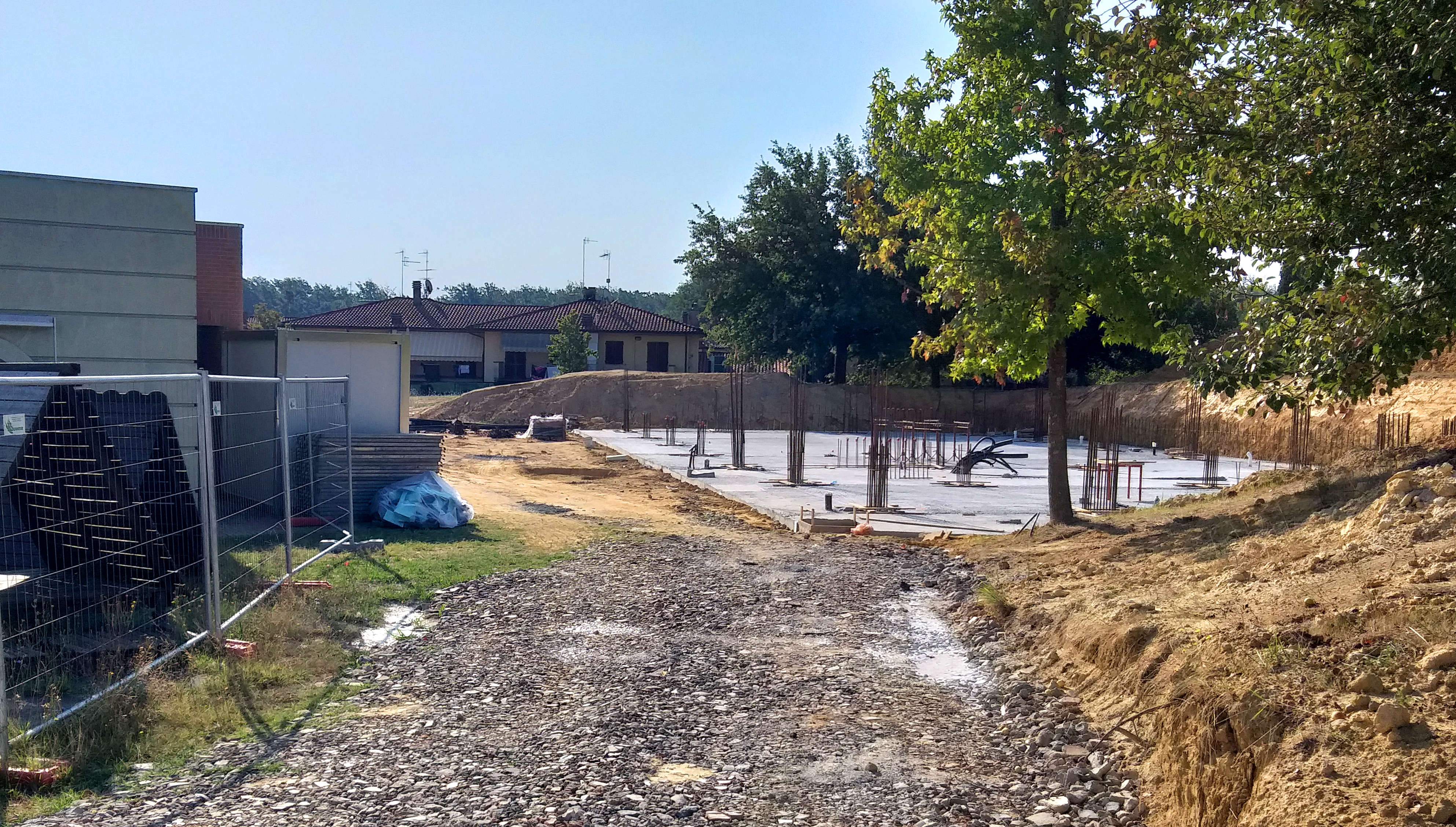 Le fondamenta della palestra di Santonuovo (Foto da comunicato)