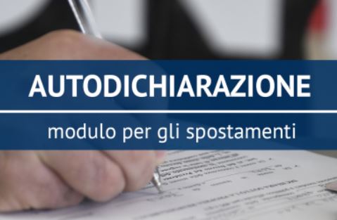 Banner autodichiarazione spostamenti sul sito del Ministero dell'Interno