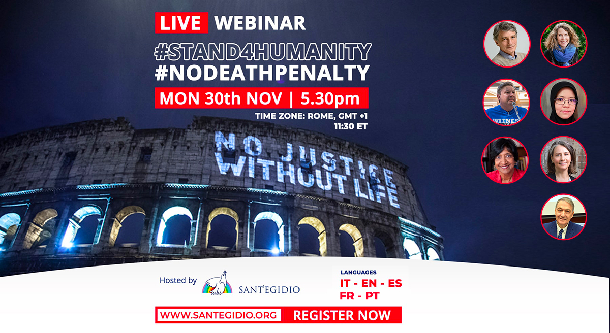 Webinar internazionale di Sant'Egidio contro la pena di morte, il 30 novembre 2020