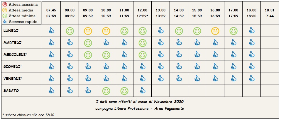 Fasce di attesa (Immagine da web Ausl Toscana Centro)