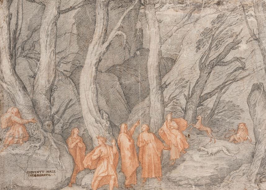 Uffizi, tavola di Federico Zuccari per l'Inferno