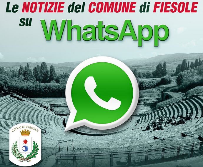 Volantino sul servizio whatsapp del Comune di Fiesole