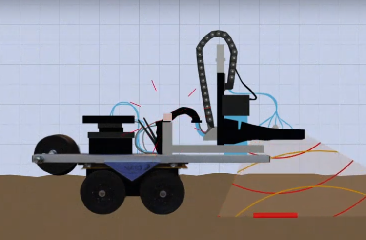 Robot innovativi contro le mine antiuomo (Frame da video inserito nel comunicato)