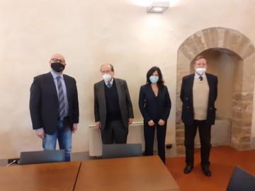 Incontro tra il Presidente Giorgio Lattanzi e il Sindaco Sandro Fallani (Foto da comunicato)