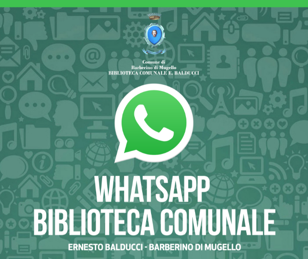 La Biblioteca “Ernesto Balducci” anche su WatsApp, locandina