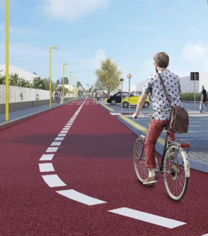 Rendering per pista ciclabile