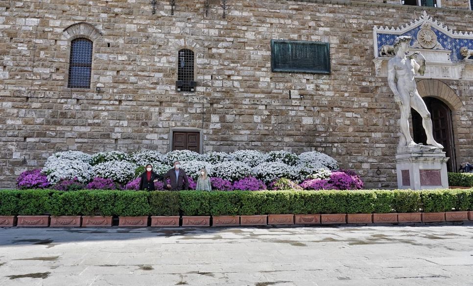Azalee sull’arengario di Palazzo Vecchio