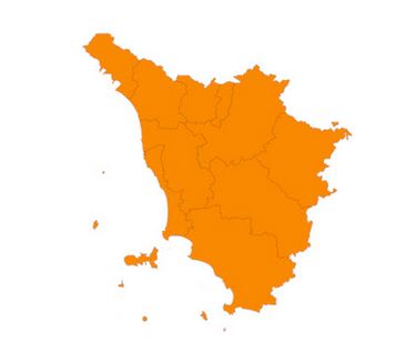 Mappa Toscana zona arancione