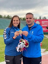 Marco Innocenti con la campionessa alla Coppa del mondo di Lonato Brescia,Danka Bartekova