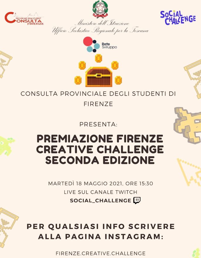 Volantino Evento conclusivo della Firenze CPS Creative Challenge 2021