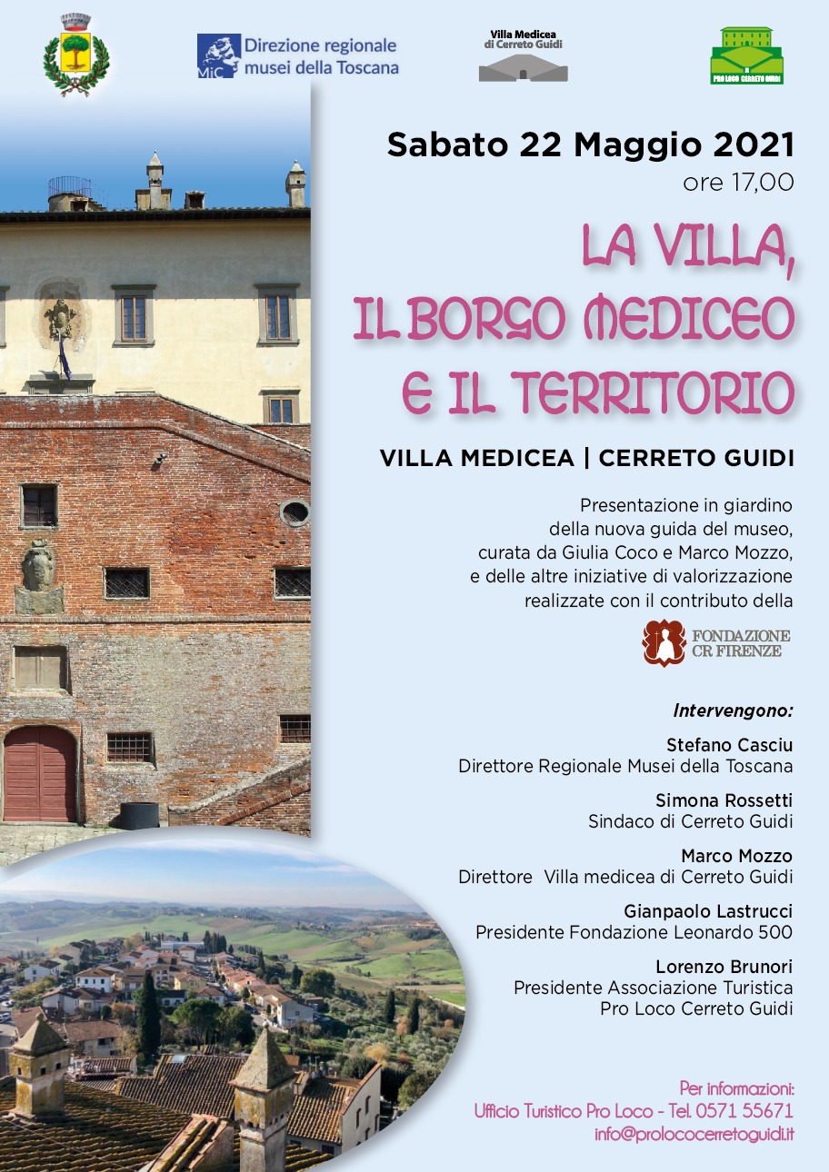 Locandina di presentazione della nuova guida sulla Villa Medicea