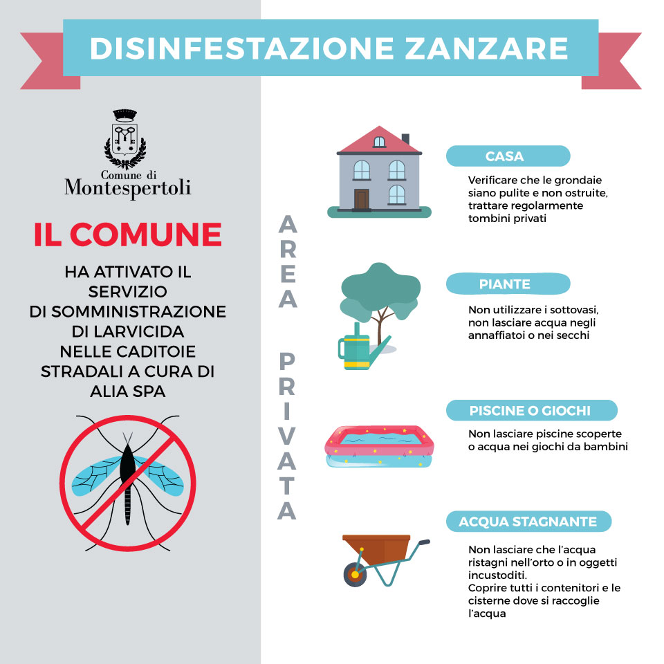 Manutenzione privata zanzare, locandina (Fonte web Comune di Montespertoli)