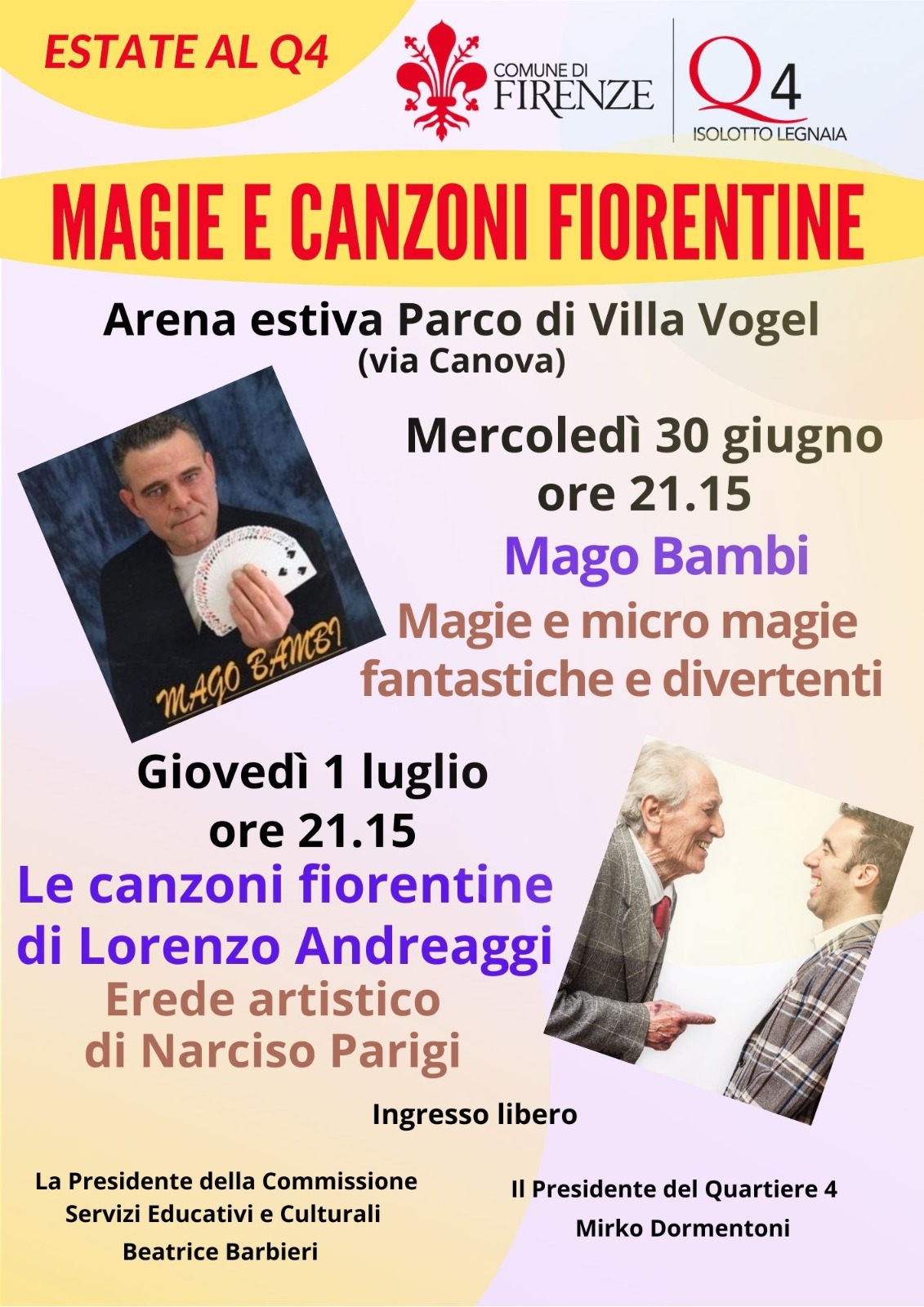 Magie e Canzoni fiorentine, locandina