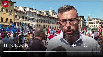 Mazzeo in Piazza Santa Croce (frame da video Regione Toscana)