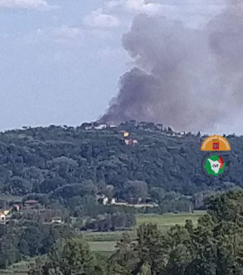 Incendio vicino Castelfiorentino (FI) - fonte Regione Toscana