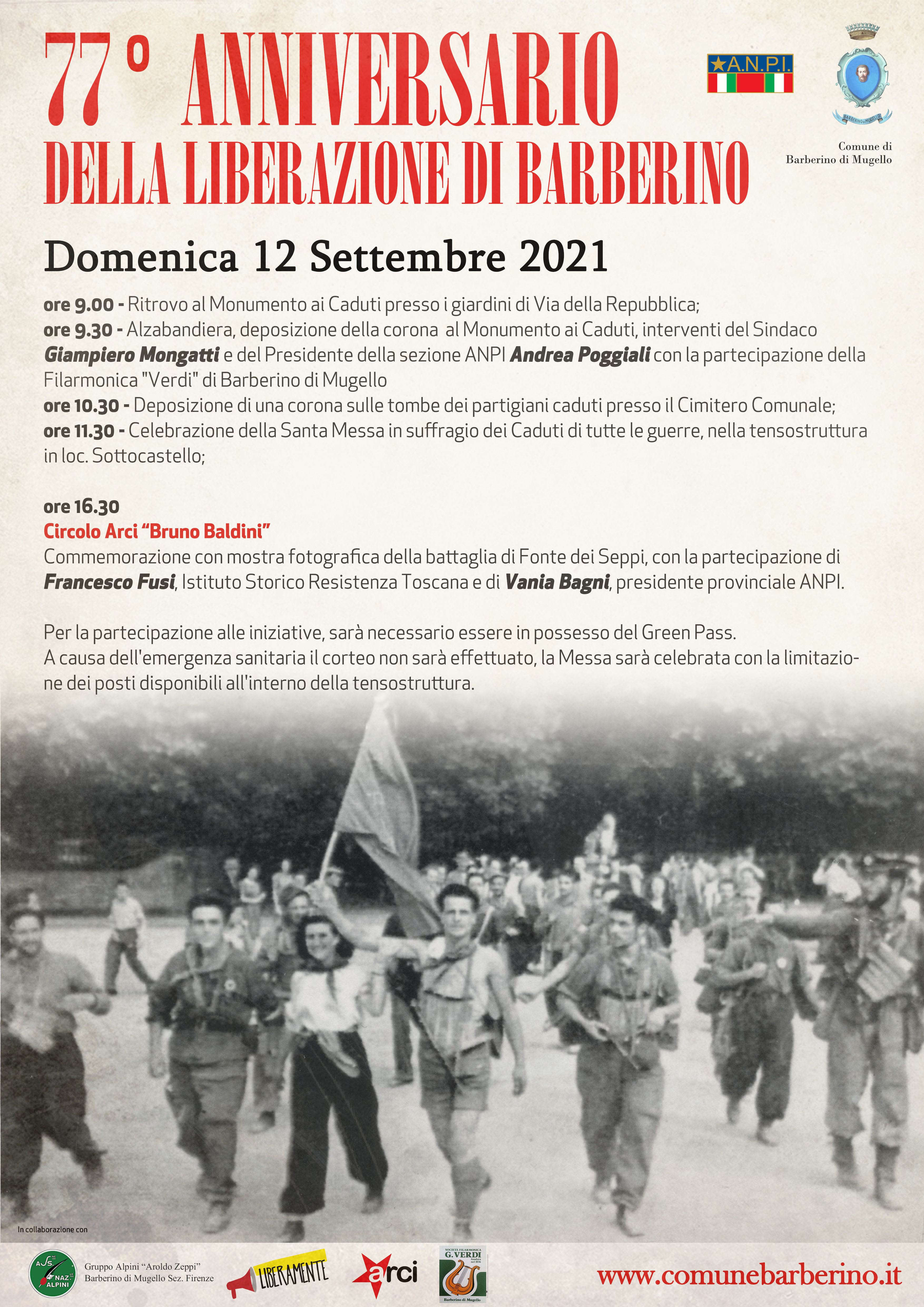 77esimo anniversario della liberazione dal nazifascismo, locandina