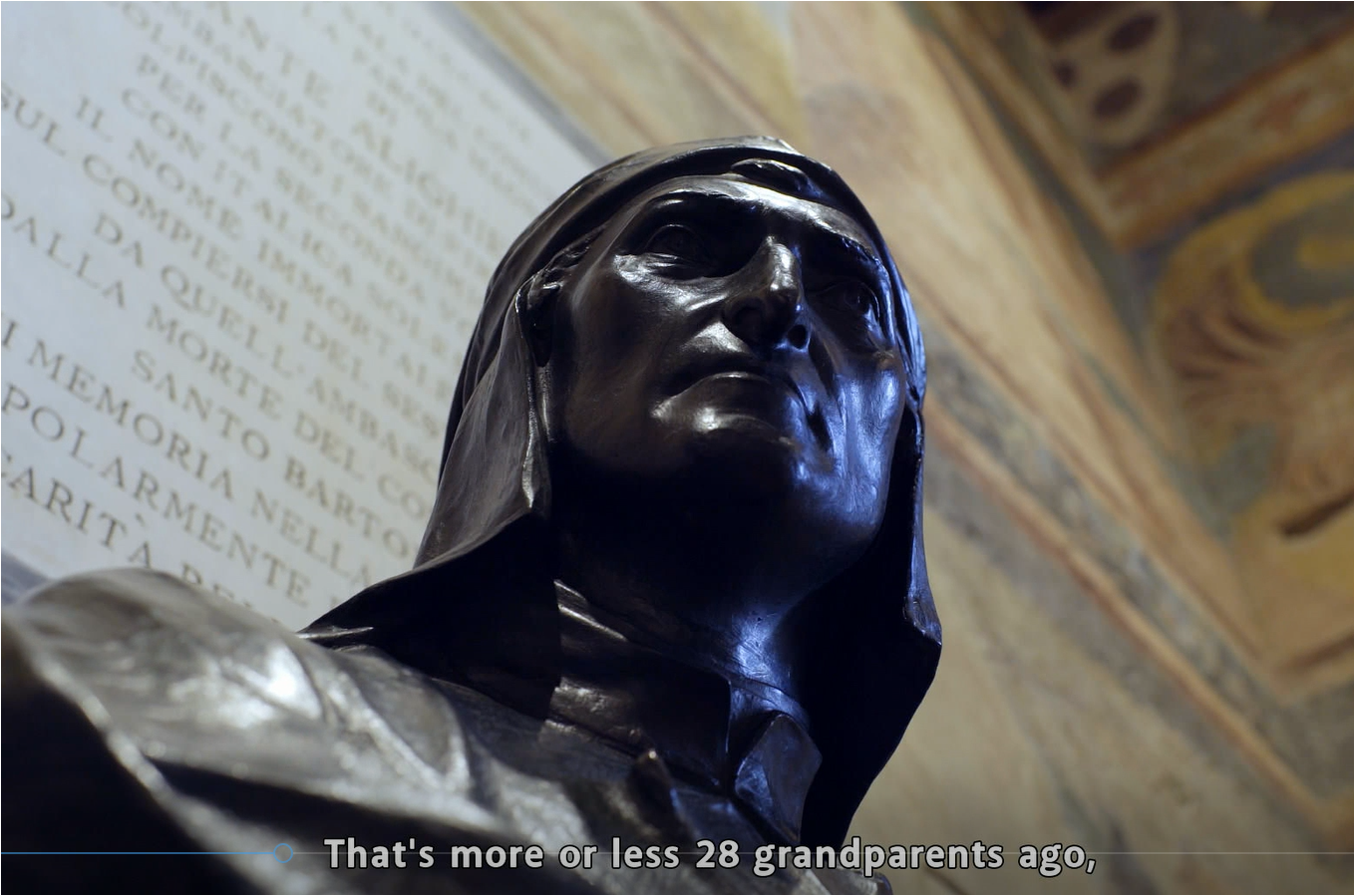 Frame dal trailer Dante Confidential (Fonte Fondazione Sistema Toscana)