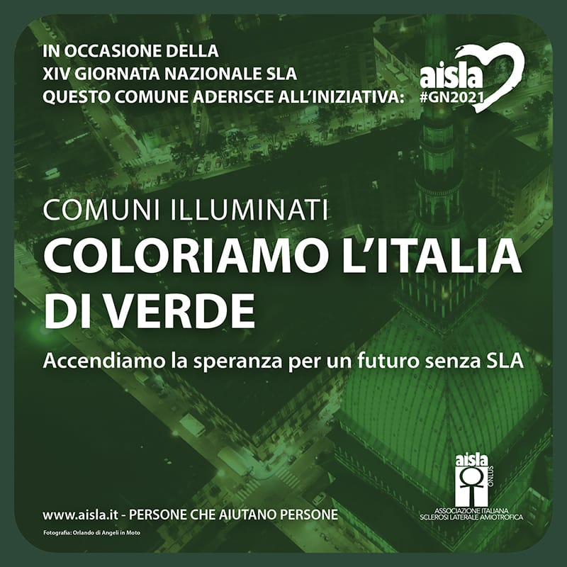 Iniziativa XIV Giornata Nazionale SLA: Coloriamo l'Italia di verde