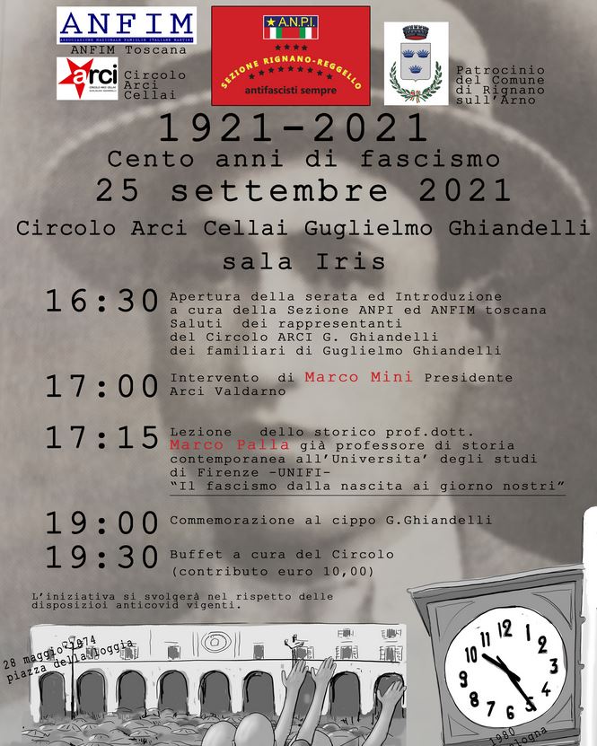 Locandina evento 'cento anni di fascismo'