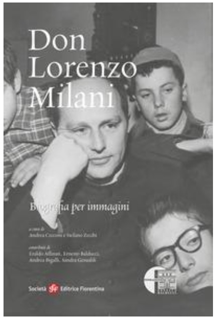Copertina del libro 'Don Lorenzo Milani. Biografia per immagini'