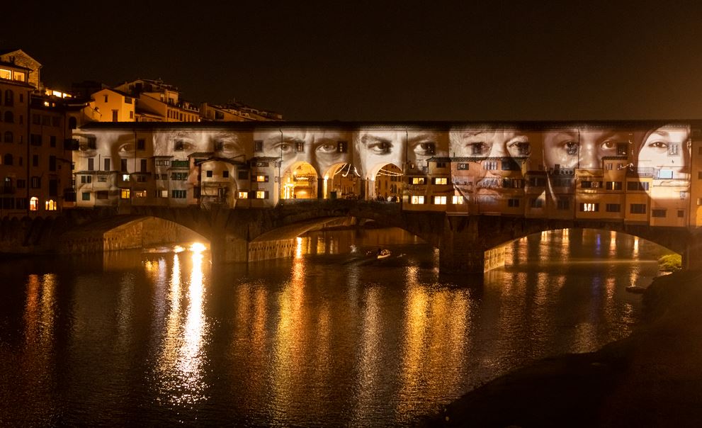 Proiezione sul Ponte Vecchio per Firenze Light Festival 2021