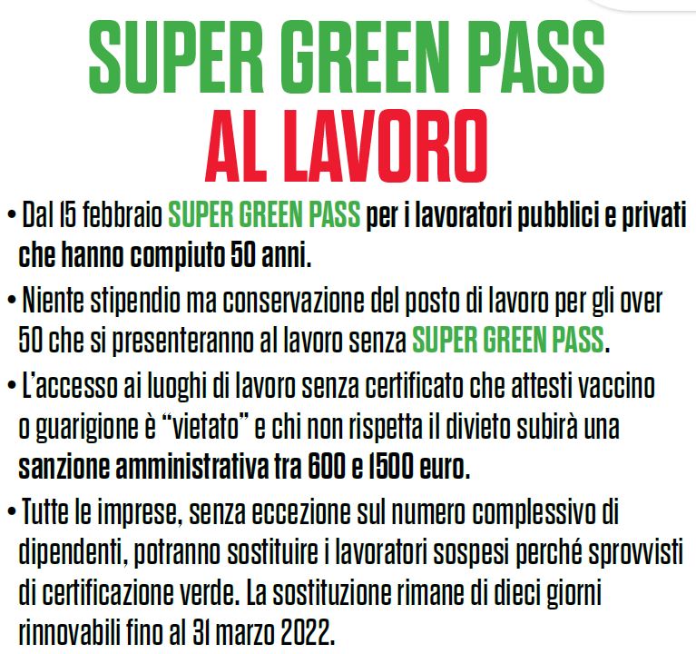Slide Lega Autonomie su super green pass al lavoro