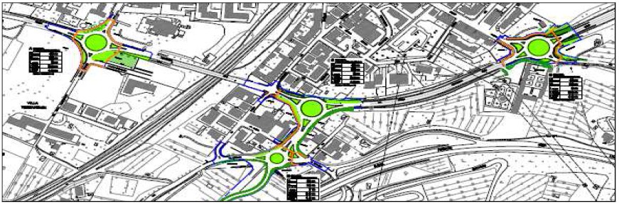 progetto definitivo della rotonda all’incrocio fra via 1° Maggio, la Statale 67 e via della Costituzione 