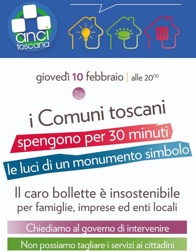 Locandina 'Luci Spente nei Comuni'