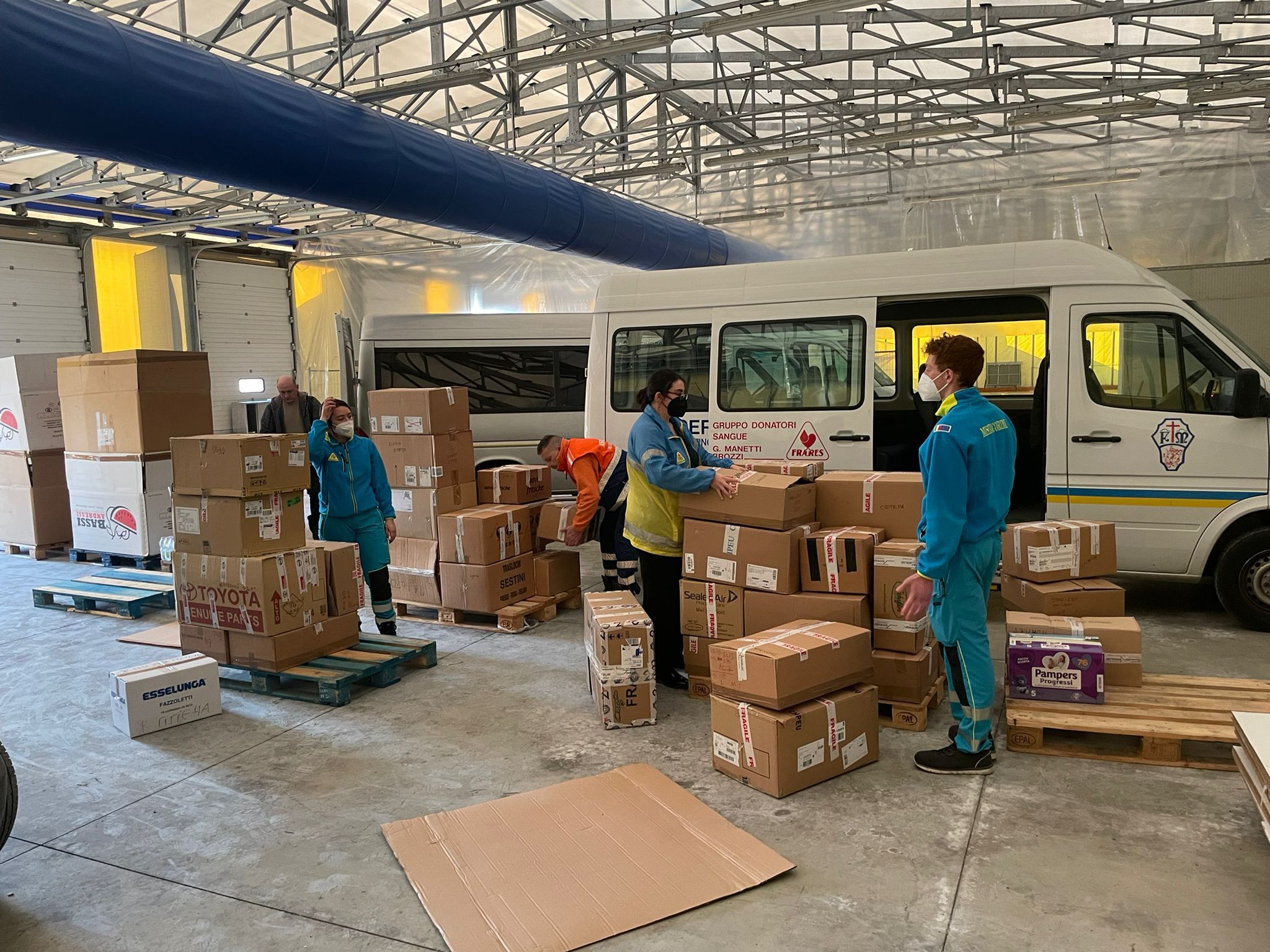 lo spazio dove sarà stoccato il materiale - fonte Misericordie Fiorentine