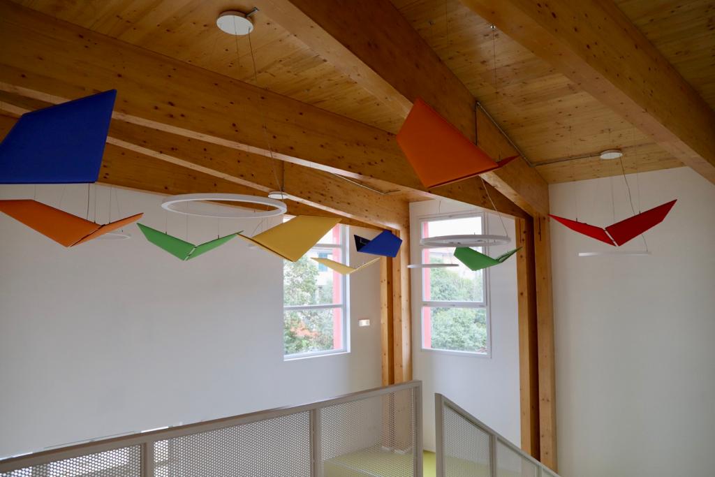 Nuova scuola primaria Dante Alighieri di Marcignana, interno legno