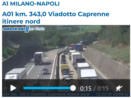 A1 Milano-Napoli: incidente nel tratto compreso tra Arezzo e Valdarno in direzione Firenze
