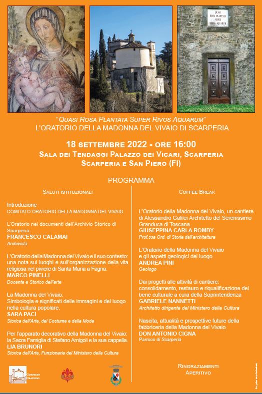 Locandina Conferenza - Oratorio della Madonna del Vivaio a Scarperia 