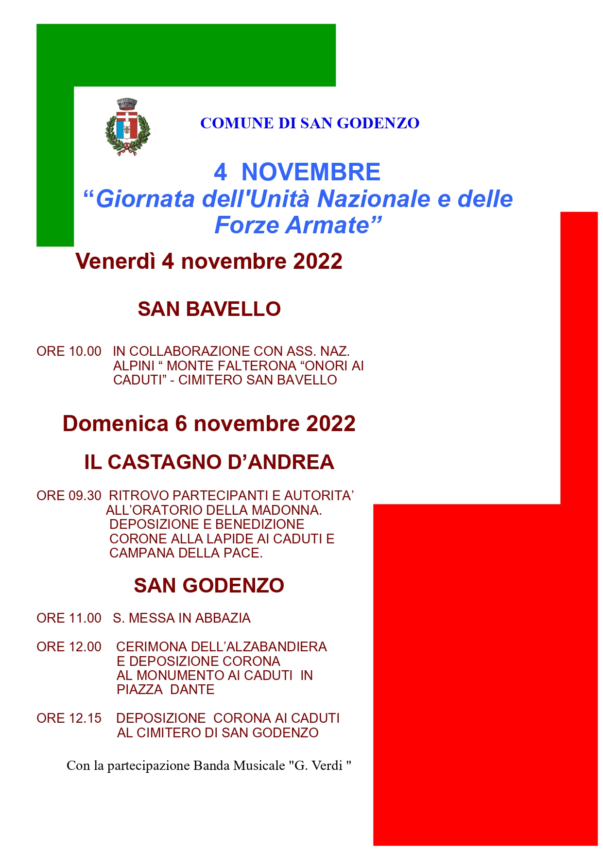 Manifesto celebrazioni del 4 novembre