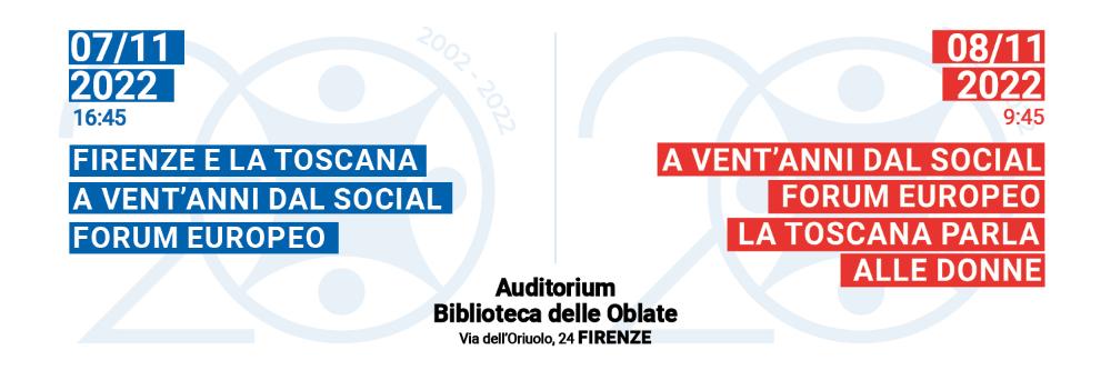 A vent’anni dal Social Forum, al via la due giorni alla Biblioteca delle Oblate