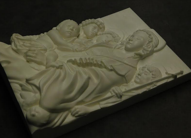 Alessandro Filipepi detto Botticelli (attr.) Madonna col Bambino e san Giovannino con due angeli, mondello in 3D (Fonte foto Galleria dell'Accademia)