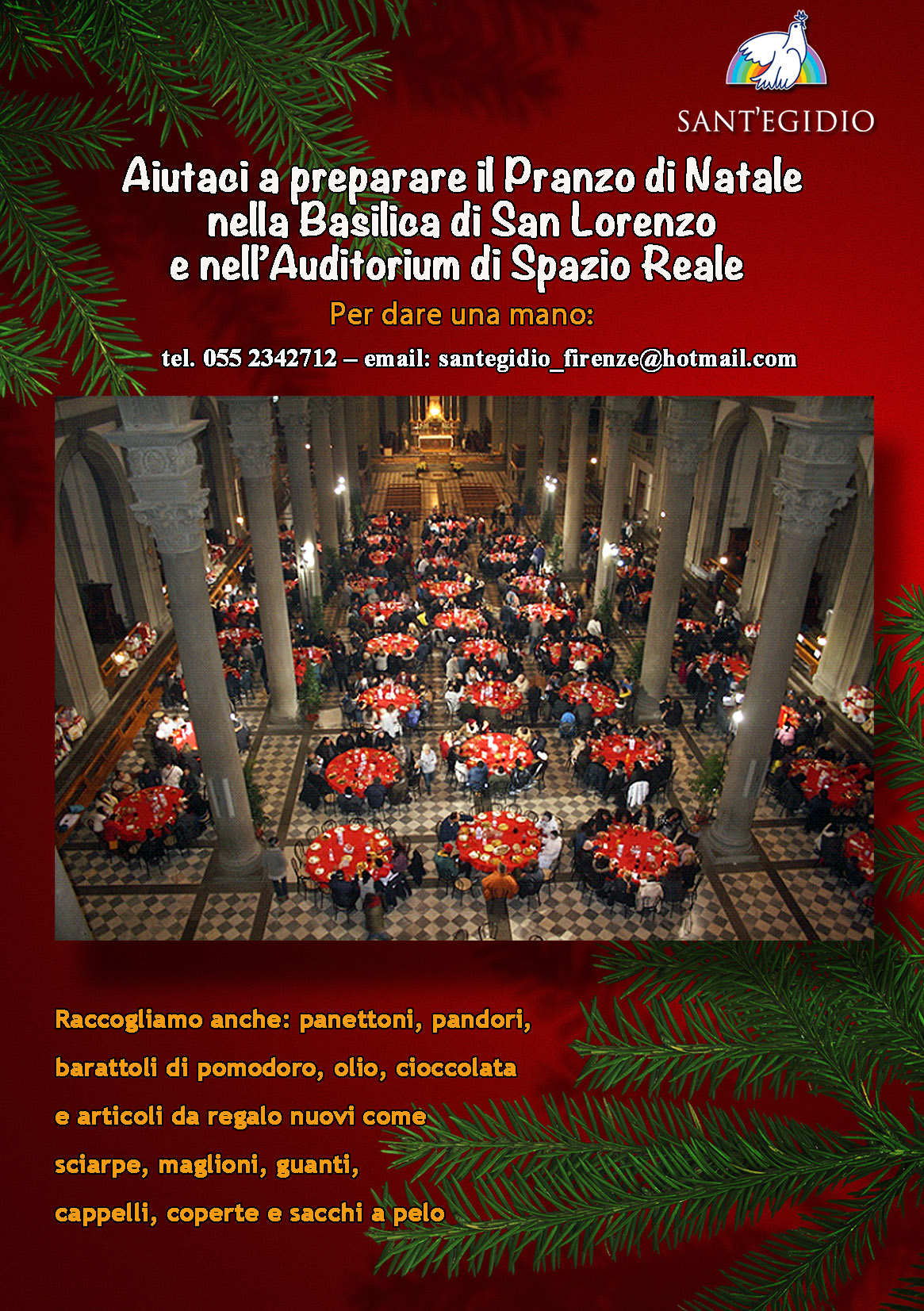 Informazioni per aiutare il Pranzo di Natale a Firenze